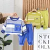 Kledingsets Baby Boy Designer Kleding 2024 Lente Koreaanse Stijl Casuai Gestreepte T-shirts En Overalls Met Lange Mouwen Kinderen Bebes Joggingpakken