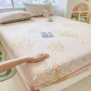 Set 100% Cotton Elastic Fitted Sheet +2pc Pillowcases Home Hotel Bed Sheet Mattress Cover Protector Adult Children Bedspread B99H