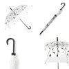 Parapluies transparents à long manche pour la pluie et la pluie, légers pour femmes et enfants
