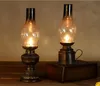 Creative Resin Crafts Nostalgic Kerosene Lamp Candle Holder Decoration Vintage Glass Cover Lantern Candlesticks Home Decor Gifts 240314