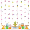 Feestdecoratie Zwembad Hangende Streamers Cirkel String Banner Voor Hawaiiaans Strand Zomer Flamingo Tropische BabyShower Verjaardag