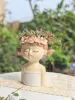Vasos 20cm/ 7.8 polegadas plantador de fadas para suculentas plantas de ar resina bonito menina vaso de flores estatuetas decorativas jardim casa decoração de mesa