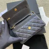 10A Designer Upgrades Magnetic Buckle Metal Zipper Handle Chip Certification 19cm Mini Woc Shoulder Bag Women's Checkered Handbag Caviar Sheepskin Crossbody Bag0