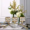 Candlers 3 armes Verre Soalight Candelabra romantique pour les vacances d'anniversaire de pub