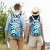 Sacos de armazenamento Personalizado Grego Evil Eye Padrão Blues e Grays Canvas Mochila Casual Bookbag para Escola College Nazar Amulet Boho