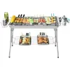 Grills Barbecue domestique extérieur épaissi en acier inoxydable Grill BBQ bois charbon de bois Grill Portable pliant Grill Barbecue appareils