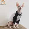 Ropa Ropa para gatos Sphinx Deven Cat Shirt Casual 100% Camiseta de béisbol de algodón Camisa básica de moda Otoño Verano