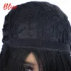 かつらブリスロングシルディストレート22 "合成アフリカ系アメリカ人女性左サイドパーツ髪の耐熱性繊維コスプレパーティーウィッグ