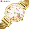 Nouveau CURREN montres en acier inoxydable femmes montre belle fleur Design montre-bracelet pour femmes été dames montre Quartz Clock271s