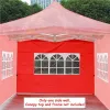 Gazebos dossel painel lateral tenda à prova de sol dobrável oxford pano jardim sombra toldo à prova dwaterproof água substituição ao ar livre piquenique azul