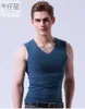 summer Men Vest No trace of ice silk vest man slim Tight wide shoulder O-neck sleevel undershirt men top tanks Cool breathabl 66PN#