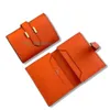 Top Original Leather Designer Card Holder Fashionable Passport Cover with Orange Wallet for Women and Men Lady card bags Purse Case2024