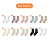 Женские носки, 10 пар, утепленные, теплые шерстяные зимние ботинки, однотонные, пушистые, средней длины, женские удобные домашние мягкие носки для сна