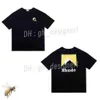 Unisex Rhude T-Shirt Männer Frauen Sommer T-Shirts Kollektion Rhude T-Shirt reine Baumwolle Shirts Übergröße schwerer Stoff Paar Kleid Top Qualität T-Shirt 52