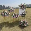 Decoration White Rose Green Willow Leaves Artificial Flower Ball Road Lead Floor Floral Wedding Welcome Sign Decor Hang Flowers Party Props