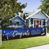 Party Decoration Class of 2024 Supplies Graduation Banner Set Grattis Grad Backdrop Yard Sign For