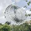 Decorazioni 2022 Testaggio dell'albero di Natale del vento e a forma di fiocchi di neve Specchio in acciaio inossidabile inossidabile decorazione da giardino da giardino a rotazione 3D