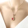 Crystal Droplet -formad halsband örhänge set brud smycken set tillbehör för kvinnor