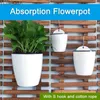 Planters Pots Absorption Hanging Flowerpots Plastic Oval Shape Auto Watering Flower Pot for Indoor Outdoor Balcony Fence Wall Hanging Planter 240325