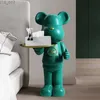 Nyhetsartiklar 3D Bear Tray Bear Brick Sculpture inomhus Tecknad stil Dekorativ skulpturmodell lagring vardagsrum stora dekorativa gåvor2403