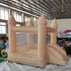 3x3m (10x10ft) kommersiella uppblåsbara vita studshus småbarn nöjespark vit mini bouncy slott för barn med fläktfria fartyg till din dörr