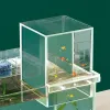 Tankar fisk akvariumtank liten transparent fisk hiss tank lättvikt akryl inverterad ovanför vatten fiskbehållare akvarier fisk