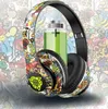 Écouteurs écouteurs HEADWORN Bluetooth Headset Wireless Wireless China-Chic Graffiti Nouvelle campagne de musique stéréo lumineuse H240326