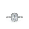 Cluster anneaux de luxe Platinum PT950 1ct d Color Moisanite Rectangulaire Emerald Cut Diamond pour femmes