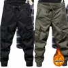 Winter Plüsch Cargo Hosen Männer Jogging Casual Hosen Cott Volle Länge Military Streetwear Herren Arbeit Taktische Trainingsanzug Hosen H7sm #