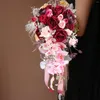 Bouquets de mariage de fleurs décoratives pour mariée, artificielles, pour cérémonie de réception nuptiale, anniversaire