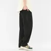 Pantalon pour hommes printemps automne élastique taille haute solide cordon poches sport décontracté ample jambe large pantalon mode Vintage