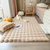 Faux lapin tapis pour chambre poilu moelleux tapis lavable zone tapis Shaggy doux décoration de noël luxe canapé tapis coussin 240311