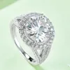 GRA certificato vvs1 anello di diamanti moissanite da 5ct per donne 925 argento di buona qualità gioielli di gioielleria passante Diamante Test 6-11