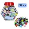 Bocaux 60pcs design mélangés mini pots en verre transparent rond avec couvercles colorés