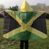 アクセサリージャマイカフラッグケープボディフラッグジャマイカ国旗バナー3x5ftワールドカントリーフラッグスポーツファンケープポリエステル、送料無料