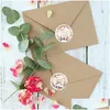 Selbstklebende Aufkleber Großhandel Rose Gold Runde Etiketten Handgemachte Kraftpapier Bronzing Verpackung Aufkleber Süßigkeiten Dragee Taschen Geschenkbox Danke D Dhxgr