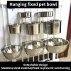 Feeding Large Dog Bowl Stainless Steel Hanging Dog Basin Large Dog Drinking Basin Antiknock Fixed Cat Bowl Cat Food Basin Supplies