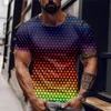 T-shirt dos homens de verão Oversized Tees Top Ctrast Imprimir Slim Fit Camisa Punk Manga Curta Casual Homens Roupas Designer Streetwear c10o #