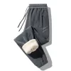 Winterhosen Männer warme Veet-Knöchel-Hose dicke Jogginghosen Zeichnenkordelhosen Männer Fleece Running Hosen Fell ausgekleidete Männer M3UU##