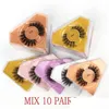 Falsche Wimpern Ysdo Lashes Wholesalewholesale Eye Bk 4/10/50/100 Stück natürliche lange flauschige Wispy Faux 3D Nerz Drop Lieferung Dh6Mn