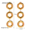 Creolen Uworld Donut Triple Charm Drop Statement Paar baumeln Solo Edelstahl trendigen europäischen amerikanischen Schmuck Frauen