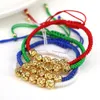 10pcs lessionalism beads gold color beads thread bracelet men red blue rop rope bracelets for women jewelry gloy0313