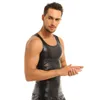 Iiniim Mens Moto Lingerie Tops for Evening Party Men's Clothing Leather Sreevel Vest Tank Takpwear Undershirt Waistcoat U3L3＃