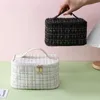 Storage Bags Nylon Cosmetic Bag Large Capacity Solid Color Zipper Wash Toiletries Organizer Cylinder Makeup Case Travel