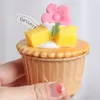 Dekorativa blommor 6st konstgjorda muffins falska frukt kopp kaka dessert butik fönster pografi rekvisation dekoration