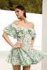 women's dress designer fanncy dress cotton embroidered off shoulder mini dress