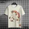 Anime Cat T-shirt dla mężczyzn Summer O Neck Trendy Trende Trees z krótkim rękawem Owwony streetwear Casualna bluza męska Podstawowe ubrania Tops Y3SJ#