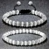 Chain Natural Protein Stone Bead Bracelet Smooth Cat Eye Quartz Chakra Bead Bracelet and Bracelet Suitable for Women 24325