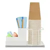 Disposable Cups Straws Multipurpose Paper Cup Organizer Plastic Holder Solo Dispenser For Party And Breakroom Storage