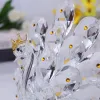 Skulpturer 1 st Crystal Peacock Figurin Luxury Crystals Ornament Pappersvikt Hemdekoration Samlingsbara djurfigurer Diy Craft Gift